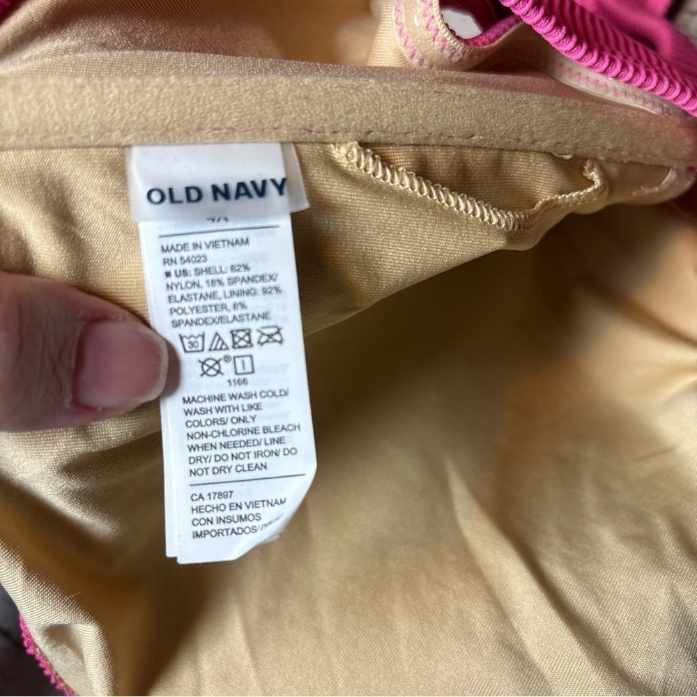 Old Navy Textured-Rib Cinch-Front Bikini Swim Top 4X Pink NWT! - Picture 13 of 16